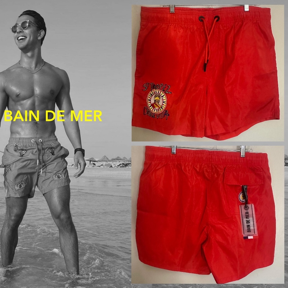Bain de Mer Swim Trunks XXL runs small New with tags 5" inseam 100% polyester